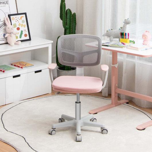 Adjustable Desk Chair with Auto Brake Casters for Kids-Pink at Set Shop and Smile