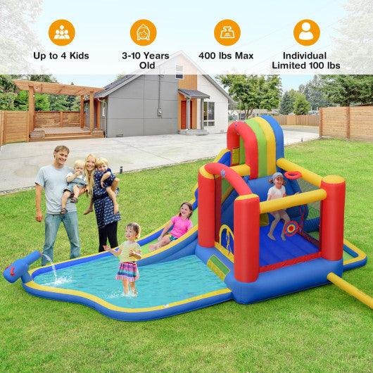 Inflatable Kid Bounce House Slide Climbing Splash Park Pool Jumping Castle Without Blower at Set Shop and Smile