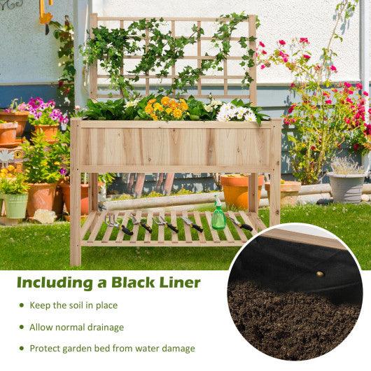 Costway Raised Garden Bed Elevated Wooden Planter Box with Trellis at Set Shop and Smile