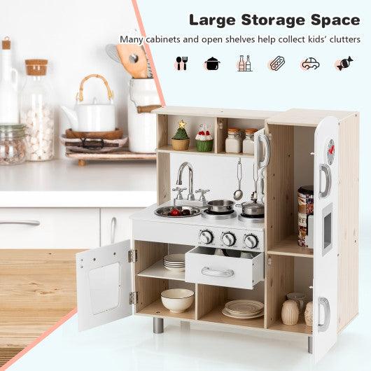 Vintage Play Kitchen Pretend Kids Cooking Playset Toys with Water Dispense at Set Shop and Smile