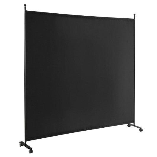 6 Feet Single Panel Rolling Room Divider with Smooth Wheels at Set Shop and Smile