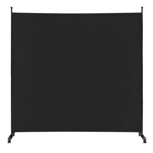6 Feet Single Panel Rolling Room Divider with Smooth Wheels at Set Shop and Smile