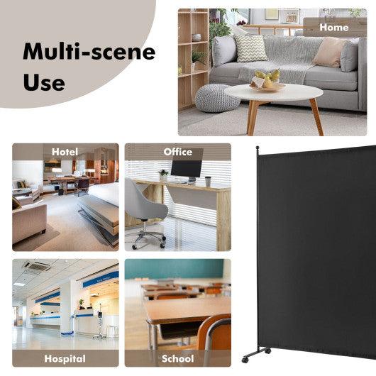 6 Feet Single Panel Rolling Room Divider with Smooth Wheels at Set Shop and Smile