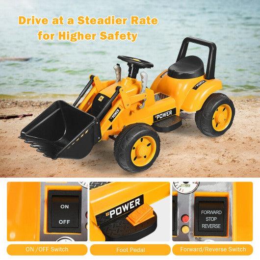 Kids Ride On Excavator Digger 6V Battery Powered Tractor -Yellow at Set Shop and Smile