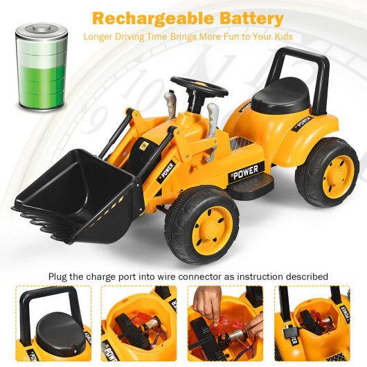 Kids Ride On Excavator Digger 6V Battery Powered Tractor -Yellow at Set Shop and Smile