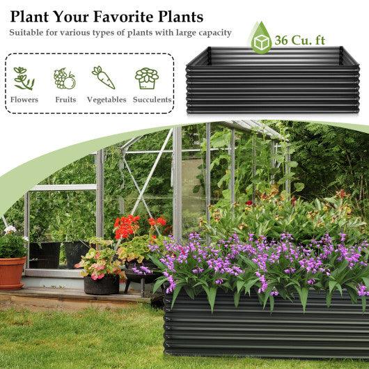 71 Inch Galvanized Metal Raised Garden Bed for Garden Backyard-Dark Gray at Set Shop and Smile