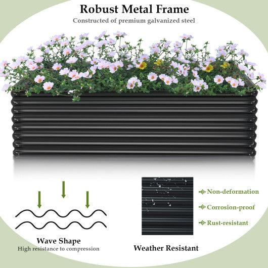 71 Inch Galvanized Metal Raised Garden Bed for Garden Backyard-Dark Gray at Set Shop and Smile