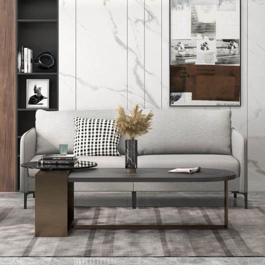 Modern 76 Inch Loveseat Sofa Couch for Apartment Dorm with Metal Legs-Gray at Set Shop and Smile