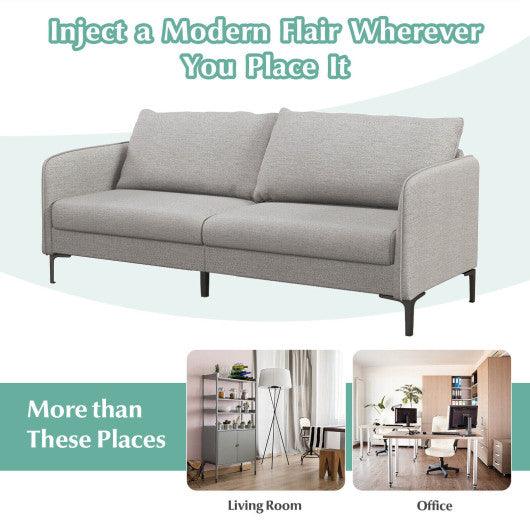 Modern 76 Inch Loveseat Sofa Couch for Apartment Dorm with Metal Legs-Gray at Set Shop and Smile