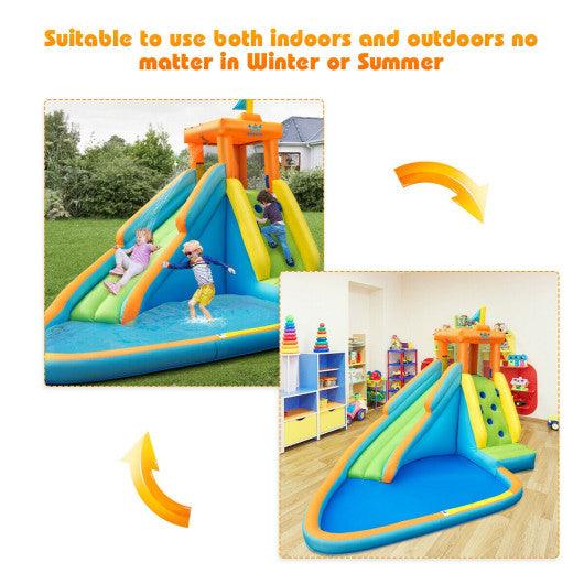 Inflatable Water Slide Kids Bounce House with Blower at Set Shop and Smile