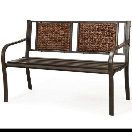 Patio Garden Bench with Powder Coated Steel Frame at Set Shop and Smile