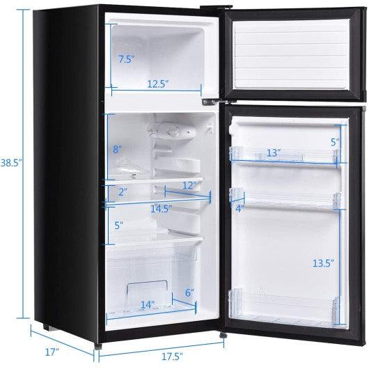 2 Doors Cold-rolled Sheet Compact Refrigerator-Black at Set Shop and Smile