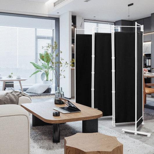 6-Panel Room Divider Folding Privacy Screen -Black at Set Shop and Smile