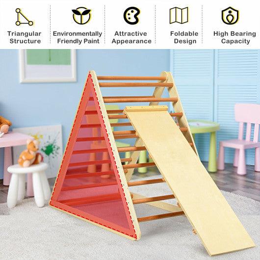 Foldable Wooden Climbing Triangle Indoor with Ladder for Toddler Baby-Natural at Set Shop and Smile