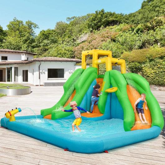 Inflatable Water Park Bounce House with Climbing Wall without Blower at Set Shop and Smile