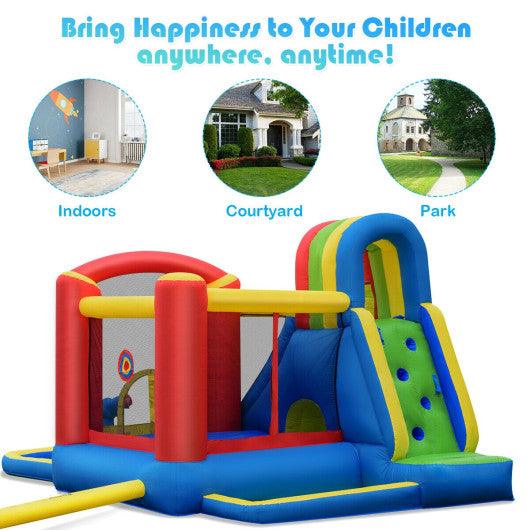 Inflatable Kid Bounce House Castle with Blower at Set Shop and Smile