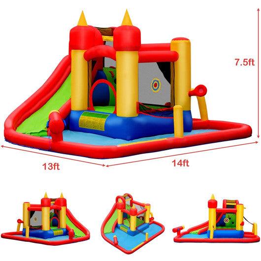 Inflatable Water Slide Jumper Bounce House with Ocean Ball without Blower at Set Shop and Smile
