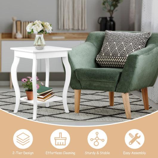 Set of 2 Accent Side Tables with Shelf at Set Shop and Smile