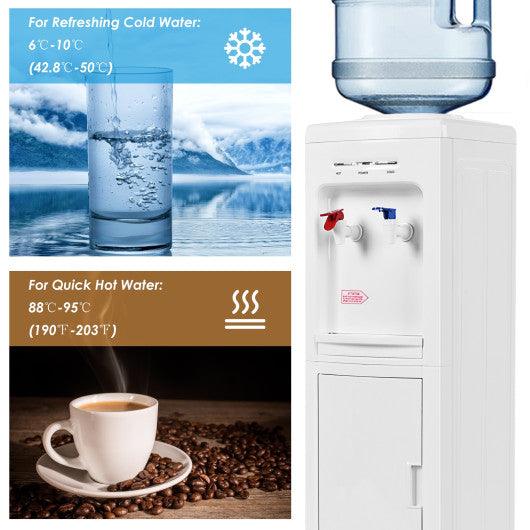 5 Gallons Hot and Cold Water Cooler Dispenser with Child Safety Lock at Set Shop and Smile
