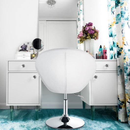 1 Piece Adjustable Modern Swivel Round Tufted-White at Set Shop and Smile