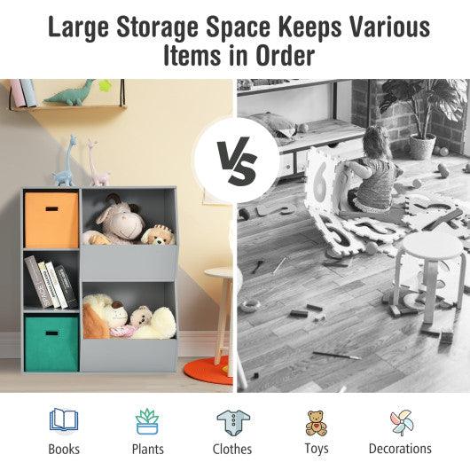 Kids Toy Storage Cabinet Shelf Organizer -Gray at Set Shop and Smile