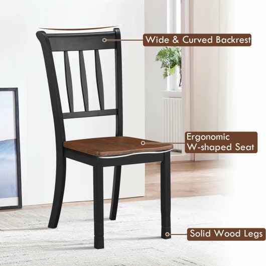 2 Pieces Solid Whitesburg Spindle Back Wood Dining Chairs-Black at Set Shop and Smile