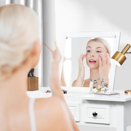 Vanity Dressing Table Set with Flip Top Mirror and 3 Drawers at Set Shop and Smile