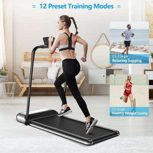 Ultra-thin Electric Folding Motorized Treadmill with LCD Monitor Low Noise at Set Shop and Smile