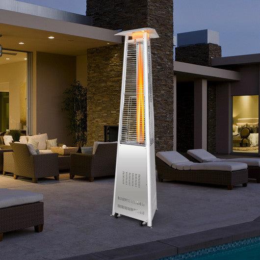 42 000 BTU Stainless Steel Pyramid Patio Heater With Wheels at Set Shop and Smile