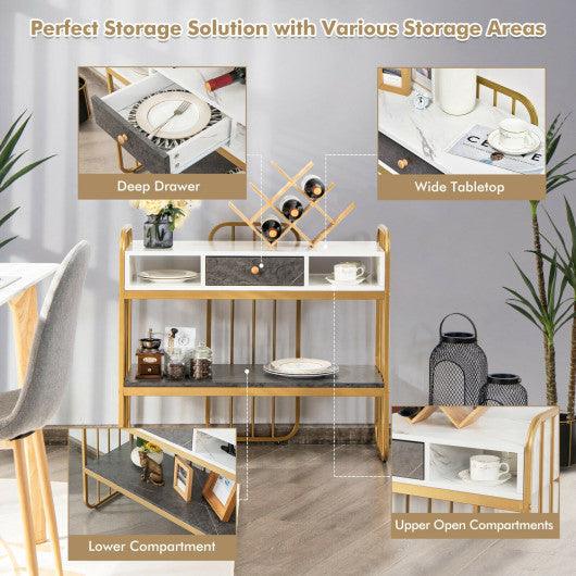 Console Table with Drawer Storage Shelf Wide Tabletop-White at Set Shop and Smile