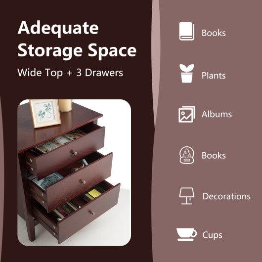 3 Drawers Nightstand Beside End Side Table Accent Table at Set Shop and Smile