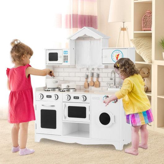 Wooden Kids Kitchen with Washing Machine at Set Shop and Smile