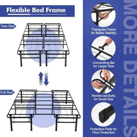 Queen/King Size Folding Steel Platform Bed Frame for Kids and Adults-Full Size at Set Shop and Smile