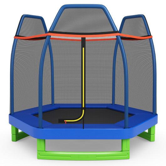 7 Feet Kids Recreational Bounce Jumper Trampoline-Blue at Set Shop and Smile