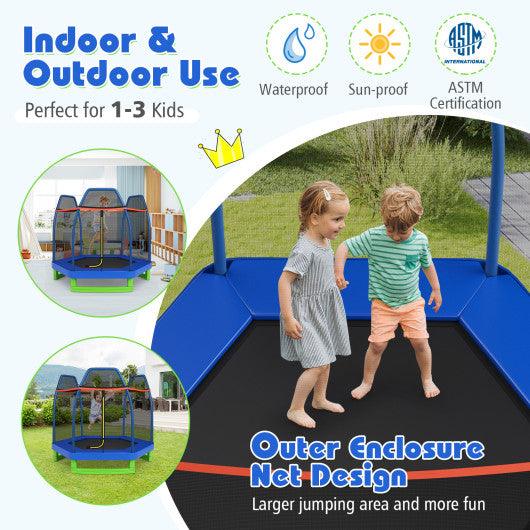 7 Feet Kids Recreational Bounce Jumper Trampoline-Blue at Set Shop and Smile