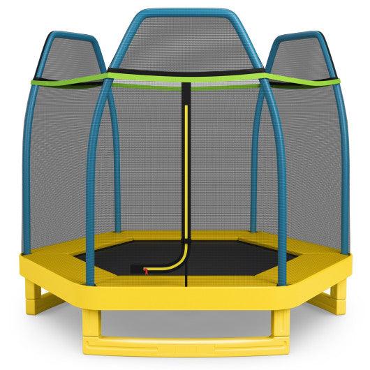 7 Feet Kids Recreational Bounce Jumper Trampoline-Yellow at Set Shop and Smile