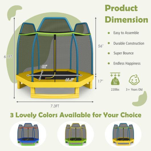 7 Feet Kids Recreational Bounce Jumper Trampoline-Yellow at Set Shop and Smile