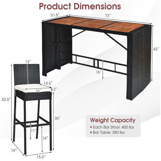 7 Pieces Patio Rattan Wicker Dining Furniture Set at Set Shop and Smile