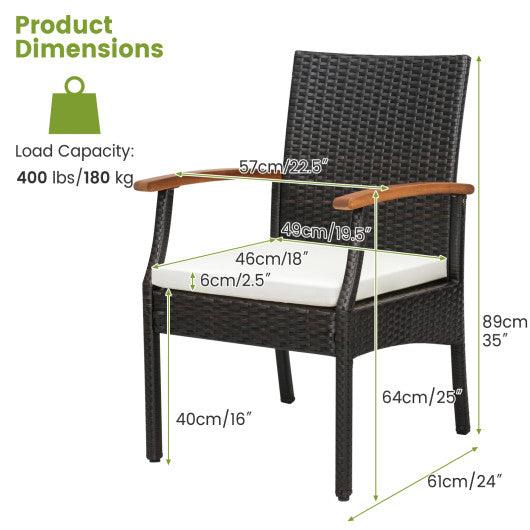 7 Pieces Outdoor Wicker Chair and Dining Table Set at Set Shop and Smile