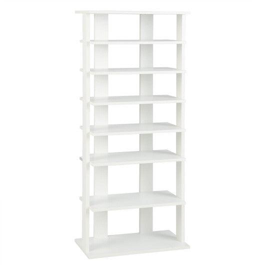 7 Tiers Vertical Shoe Rack for Front Door-White at Set Shop and Smile