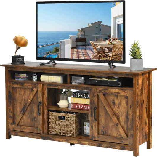 60”Industrial TV Stand Entertainment Center with Shelve and Cabinet-Brown at Set Shop and Smile