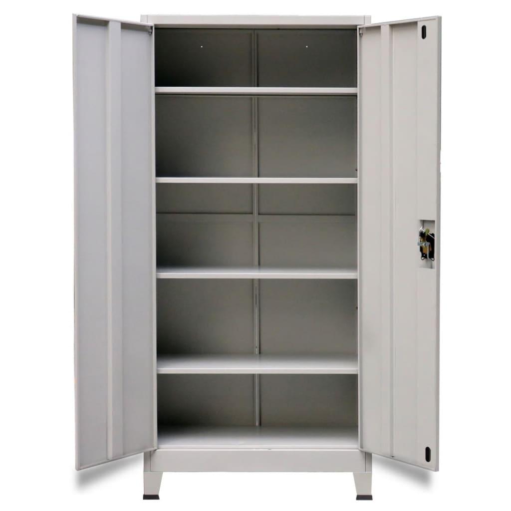 Office Cabinet with 2 Doors Steel 35.4"x15.7"x70.9" Gray at Set Shop and Smile