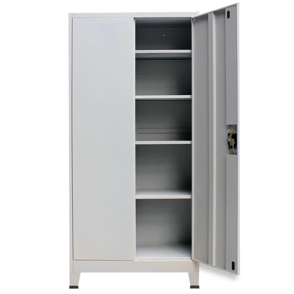 Office Cabinet with 2 Doors Steel 35.4"x15.7"x70.9" Gray at Set Shop and Smile