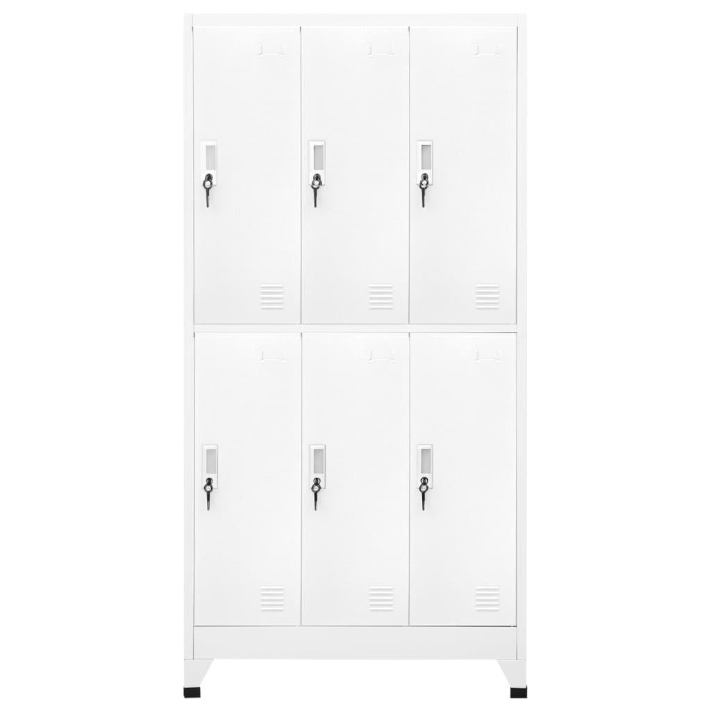 Locker Cabinet with 6 Compartments Steel 35.4"x17.7"x70.9" Gray at Set Shop and Smile