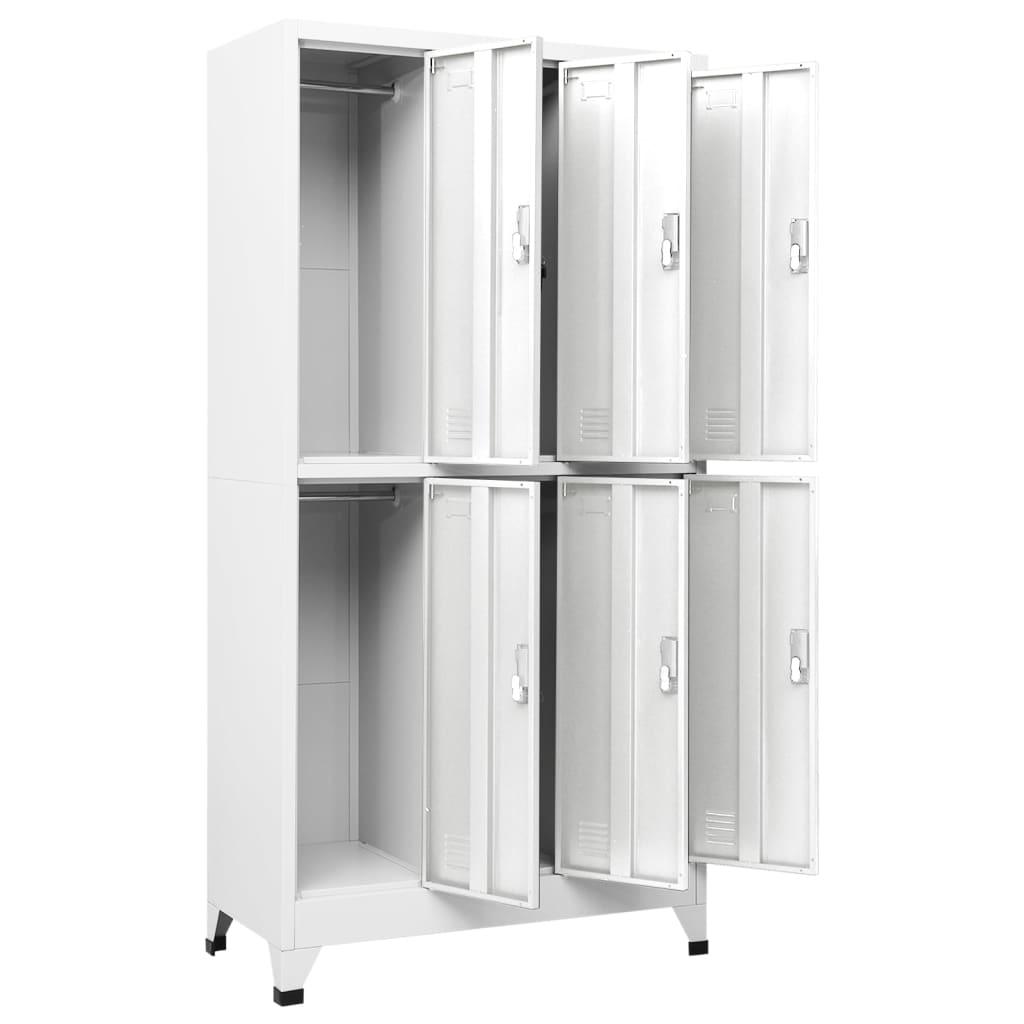 Locker Cabinet with 6 Compartments Steel 35.4"x17.7"x70.9" Gray at Set Shop and Smile
