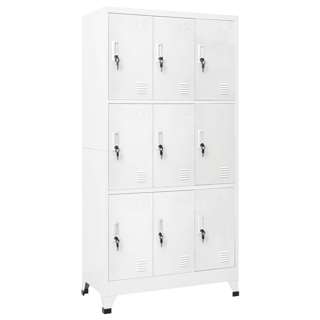 Locker Cabinet with 9 Compartments Steel 35.4"x17.7"x70.9" Gray at Set Shop and Smile