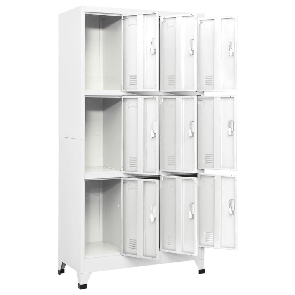 Locker Cabinet with 9 Compartments Steel 35.4"x17.7"x70.9" Gray at Set Shop and Smile