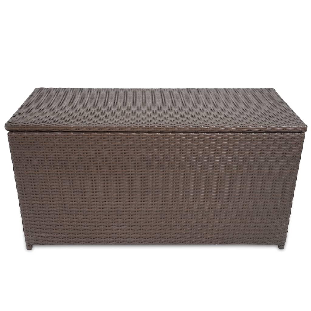 Patio Storage Box Brown 47.2"x19.7"x23.6" Poly Rattan at Set Shop and Smile