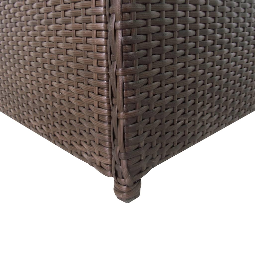 Patio Storage Box Brown 47.2"x19.7"x23.6" Poly Rattan at Set Shop and Smile