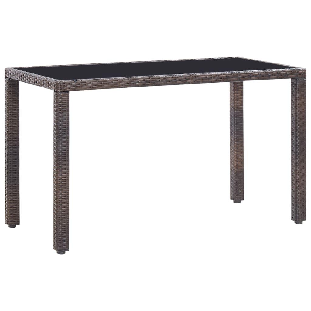 5 Piece Patio Dining Set with Cushions Poly Rattan Brown at Set Shop and Smile